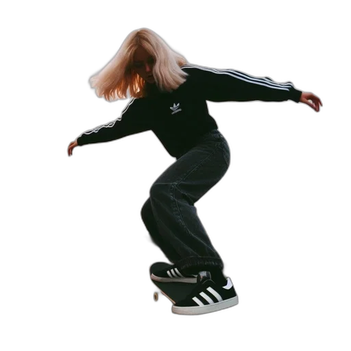 jacket, shoes, hair, staff transparent PNG cut-out