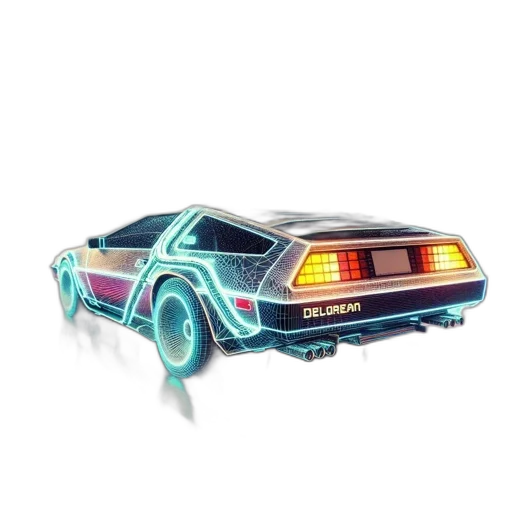 car, robot, concept art, vaporwave transparent PNG cut-out