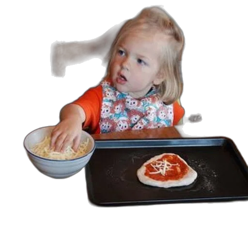 food, young, child, making transparent PNG cut-out
