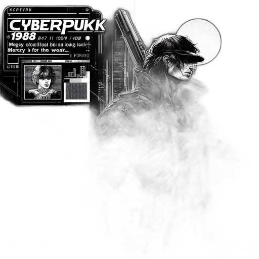 robot, mask, jacket, cyberpunk transparent PNG cut-out