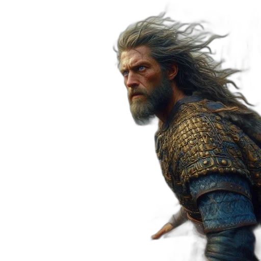 sword, hair, dragon, face transparent PNG cut-out