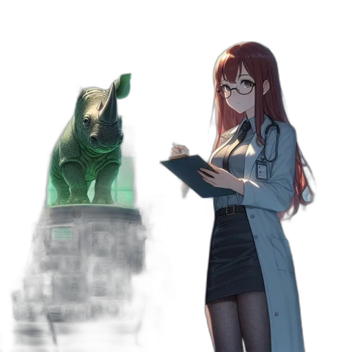 creature, robot, dress, staff transparent PNG cut-out