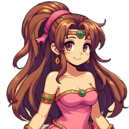 dress, crown, jewelry, staff transparent PNG cut-out