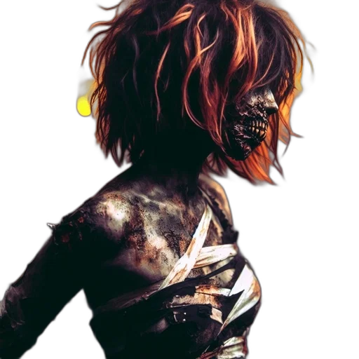 jacket, hair, mask, creature transparent PNG cut-out