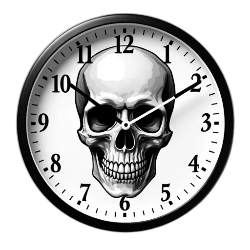 photorealistic, black, white, clock transparent PNG cut-out