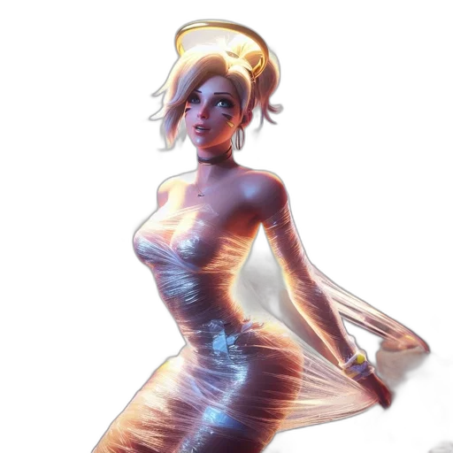 dress, robot, concept art, comic book art transparent PNG cut-out