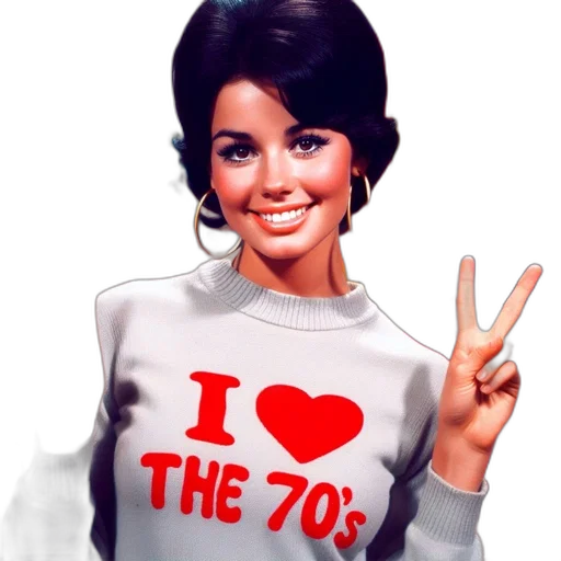 cartoon, enthusiastic, woman, donning transparent PNG cut-out