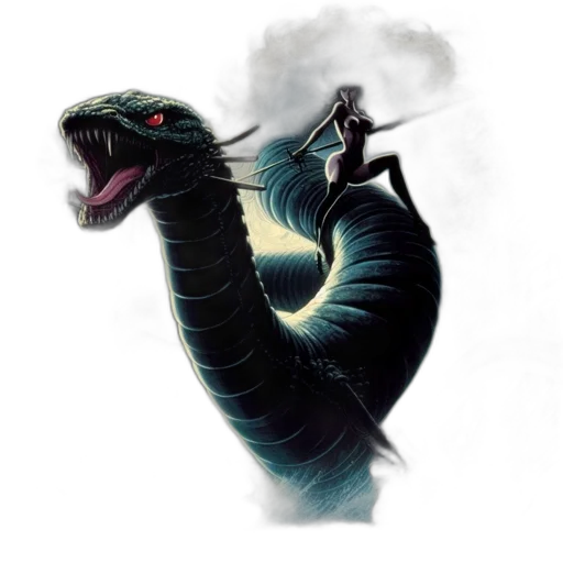 dragon, creature, sword, fantasy art transparent PNG cut-out