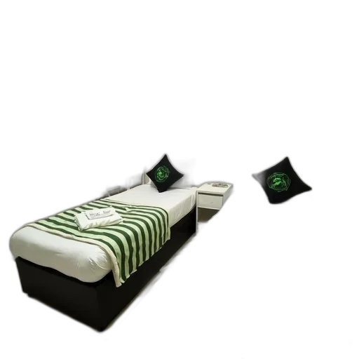 furniture, 3d render, night, green transparent PNG cut-out