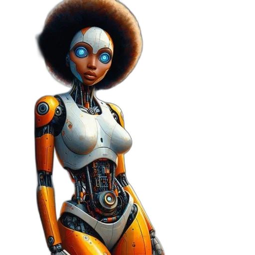 robot, concept art, comic book art, fantasy art transparent PNG cut-out
