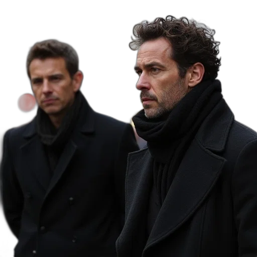 jacket, fog, snow, city street transparent PNG cut-out