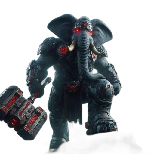 robot, concept art, 3d render, cyberpunk transparent PNG cut-out