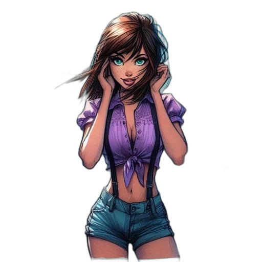 dress, staff, comic book art, concept art transparent PNG cut-out