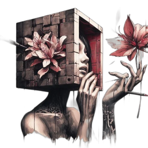 flower, crown, mask, face transparent PNG cut-out