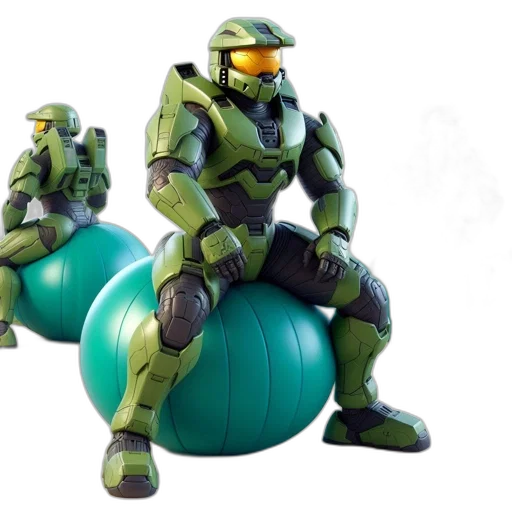 robot, concept art, 3d render, green transparent PNG cut-out