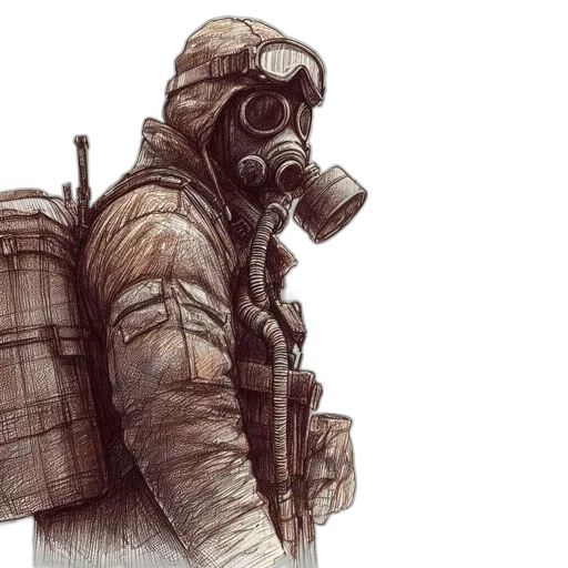 jacket, mask, weapon, face transparent PNG cut-out
