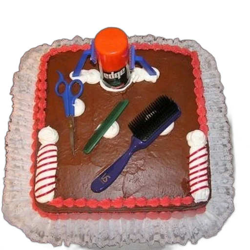 food, barber-themed, cake, razor transparent PNG cut-out