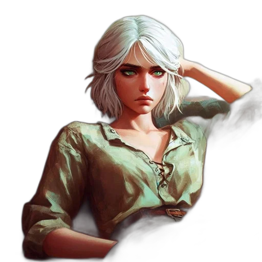 face, staff, jacket, weapon transparent PNG cut-out