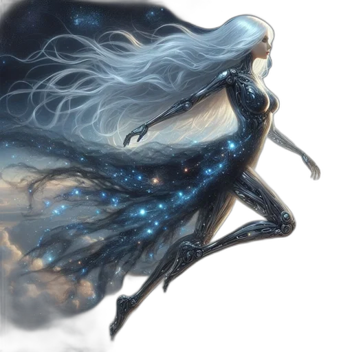 dragon, dress, creature, hair transparent PNG cut-out