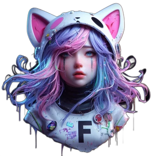 face, robot, fantasy art, cyberpunk transparent PNG cut-out