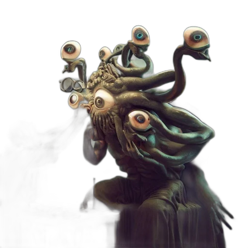 creature, mask, robot, staff transparent PNG cut-out