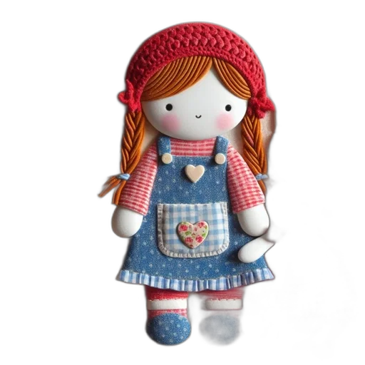3d render, photorealistic, doll, blue transparent PNG cut-out