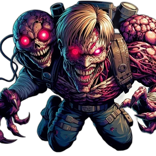 creature, comic book art, concept art, cyberpunk transparent PNG cut-out