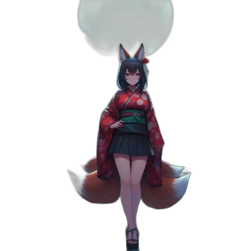 dress, jacket, staff, creature transparent PNG cut-out