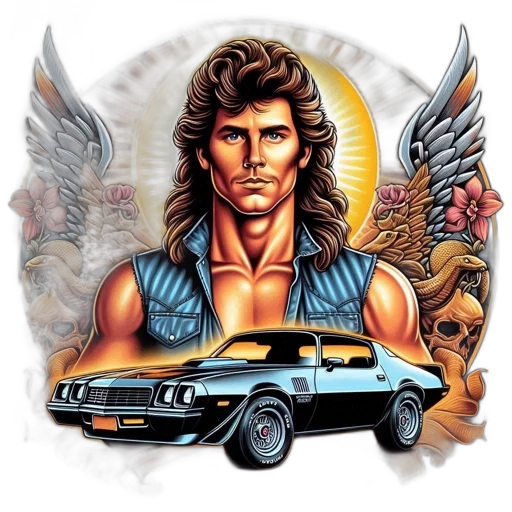 car, comic book art, concept art, photorealistic transparent PNG cut-out