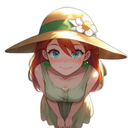 hat, staff, flower, crown transparent PNG cut-out