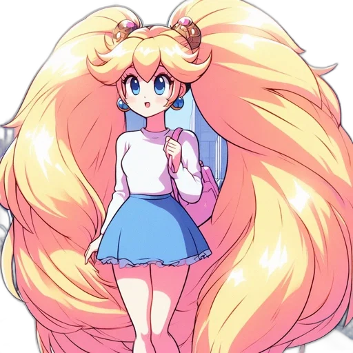 dress, hair, staff, crown transparent PNG cut-out