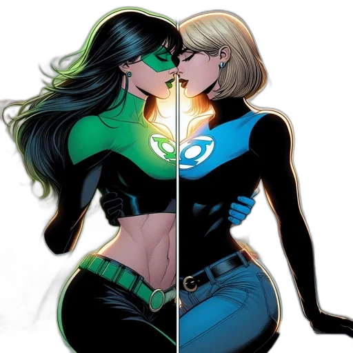 comic book art, concept art, neon lights, green transparent PNG cut-out
