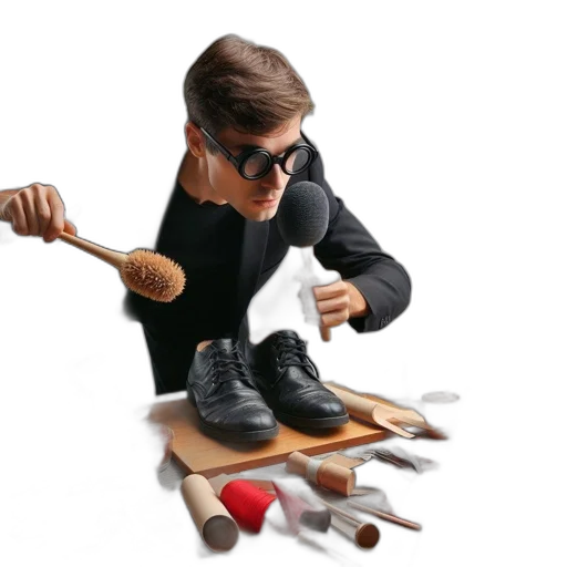 shoes, staff, weapon, 3d render transparent PNG cut-out