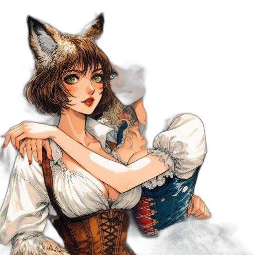 dress, fantasy art, concept art, watercolor transparent PNG cut-out
