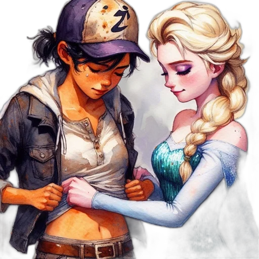 comic book art, fantasy art, concept art, watercolor transparent PNG cut-out