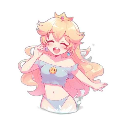 crown, dress, pixel art, anime transparent PNG cut-out