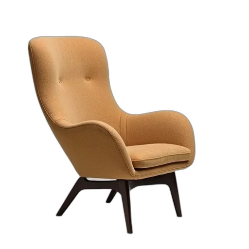 furniture, 3d render, earth tones, golden transparent PNG cut-out