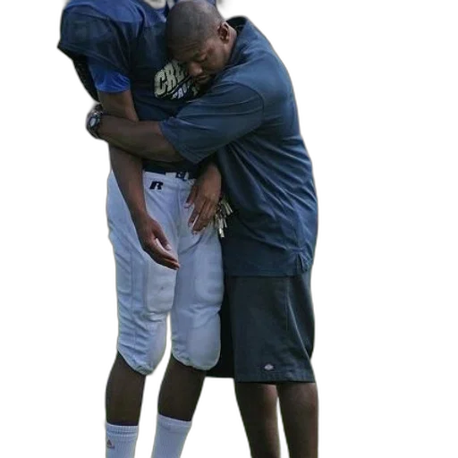 two, men, hug, football transparent PNG cut-out