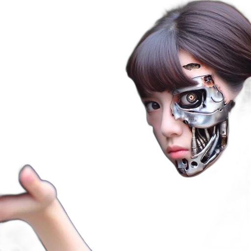 robot, mask, face, cyberpunk transparent PNG cut-out