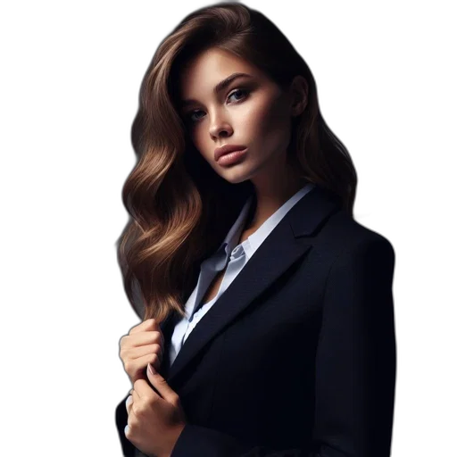 jacket, staff, dress, hair transparent PNG cut-out