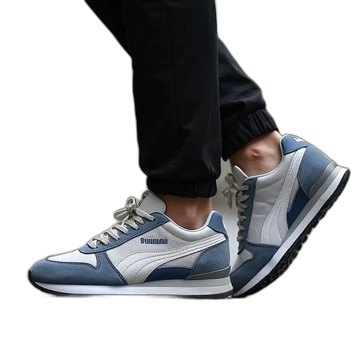 shoes, 3d render, photorealistic, blue transparent PNG cut-out