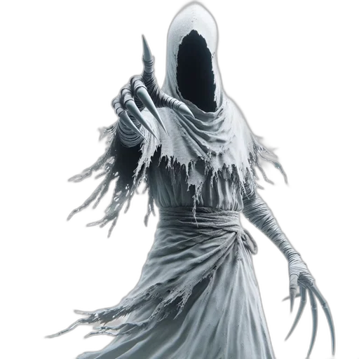 dress, mask, creature, staff transparent PNG cut-out