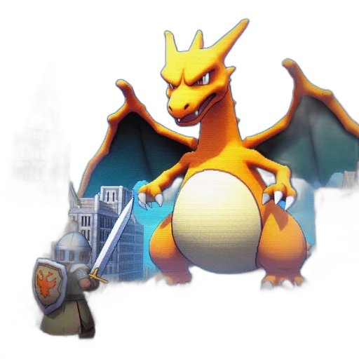 dragon, creature, staff, weapon transparent PNG cut-out