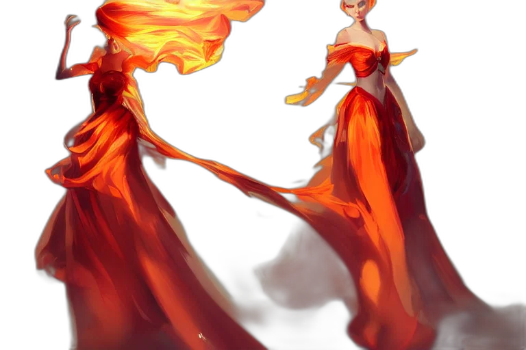 dress, staff, concept art, fantasy art transparent PNG cut-out