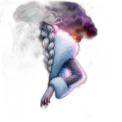 hair, dragon, staff, creature transparent PNG cut-out