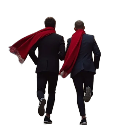 jacket, concept art, red, two transparent PNG cut-out