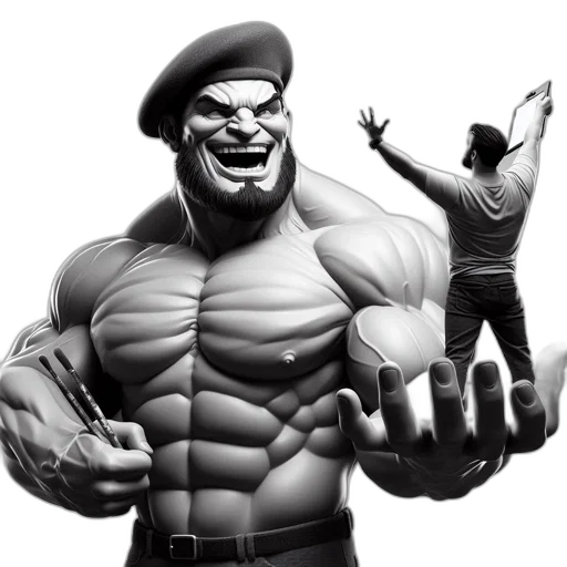 comic book art, concept art, 3d render, photorealistic transparent PNG cut-out