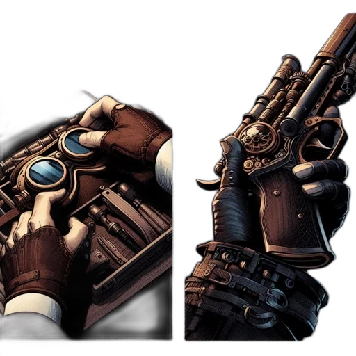 weapon, robot, concept art, 3d render transparent PNG cut-out