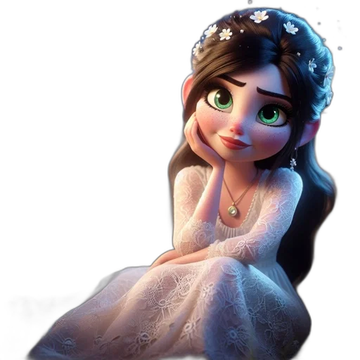 dress, jewelry, crown, fantasy art transparent PNG cut-out