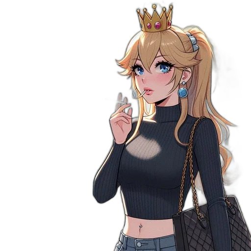 crown, dress, anime, pixel art transparent PNG cut-out